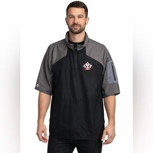 Holloway Waterproof Coach Pullover Windbreaker Black Gray Athletic Jacket Men M